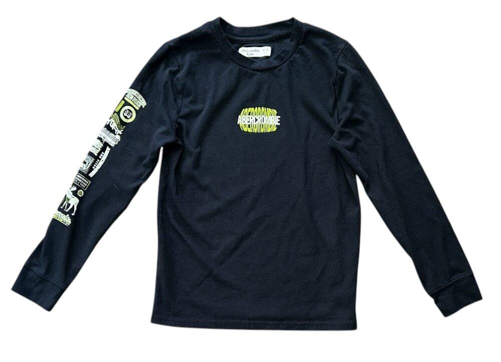 Abercrombie Kids Long Sleeve Graphic Logo Black T-Shirt 9/10